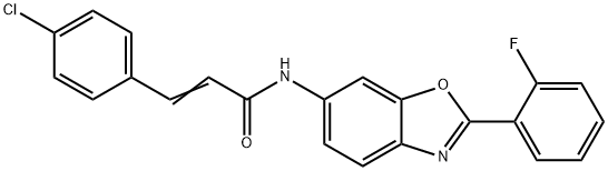 3-(4-chlorophenyl)-N-[2-(2-fluorophenyl)-1,3-benzoxazol-6-yl]acrylamide Structure