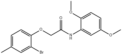 2-(2-bromo-4-methylphenoxy)-N-(2,5-dimethoxyphenyl)acetamide 구조식 이미지