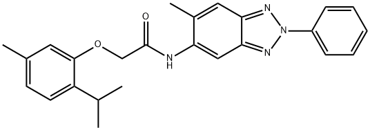 2-(2-isopropyl-5-methylphenoxy)-N-(6-methyl-2-phenyl-2H-1,2,3-benzotriazol-5-yl)acetamide 구조식 이미지