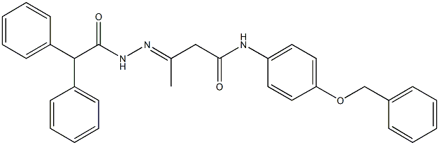 N-[4-(benzyloxy)phenyl]-3-[(diphenylacetyl)hydrazono]butanamide 구조식 이미지