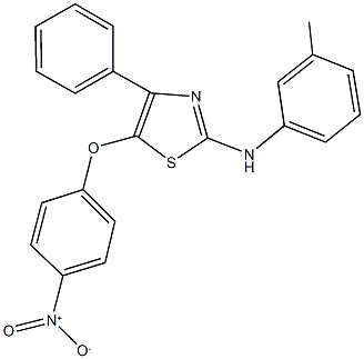 5-{4-nitrophenoxy}-4-phenyl-2-(3-toluidino)-1,3-thiazole 구조식 이미지