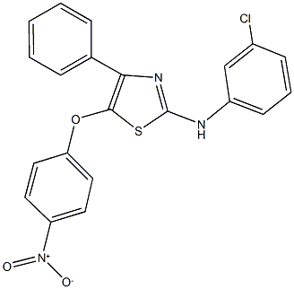 2-(3-chloroanilino)-5-{4-nitrophenoxy}-4-phenyl-1,3-thiazole 구조식 이미지