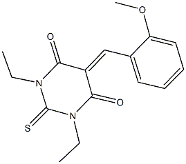 1,3-diethyl-5-(2-methoxybenzylidene)-2-thioxodihydro-4,6(1H,5H)-pyrimidinedione 구조식 이미지