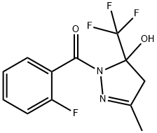 1-(2-fluorobenzoyl)-3-methyl-5-(trifluoromethyl)-4,5-dihydro-1H-pyrazol-5-ol 구조식 이미지