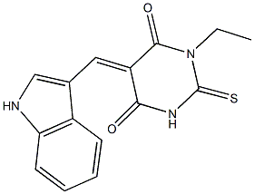 1-ethyl-5-(1H-indol-3-ylmethylene)-2-thioxodihydro-4,6(1H,5H)-pyrimidinedione 구조식 이미지