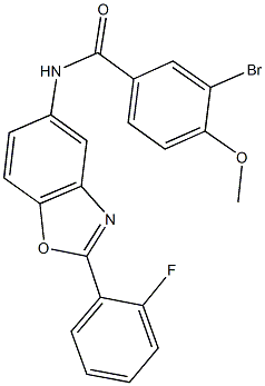 3-bromo-N-[2-(2-fluorophenyl)-1,3-benzoxazol-5-yl]-4-methoxybenzamide Structure