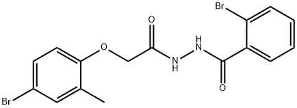 2-bromo-N'-[(4-bromo-2-methylphenoxy)acetyl]benzohydrazide 구조식 이미지