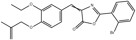 2-(2-bromophenyl)-4-{3-ethoxy-4-[(2-methyl-2-propenyl)oxy]benzylidene}-1,3-oxazol-5(4H)-one Structure