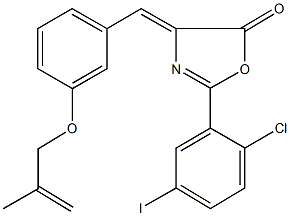 2-(2-chloro-5-iodophenyl)-4-{3-[(2-methyl-2-propenyl)oxy]benzylidene}-1,3-oxazol-5(4H)-one Structure