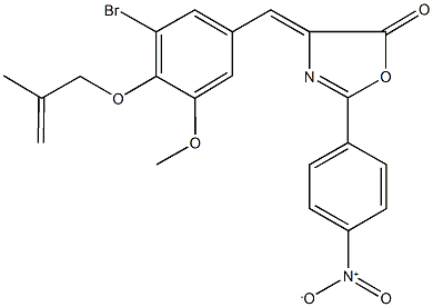 4-{3-bromo-5-methoxy-4-[(2-methyl-2-propenyl)oxy]benzylidene}-2-{4-nitrophenyl}-1,3-oxazol-5(4H)-one Structure
