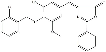 4-{3-bromo-4-[(2-chlorobenzyl)oxy]-5-methoxybenzylidene}-2-phenyl-1,3-oxazol-5(4H)-one Structure