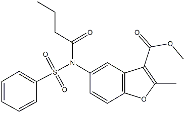 methyl 5-[butyryl(phenylsulfonyl)amino]-2-methyl-1-benzofuran-3-carboxylate 구조식 이미지