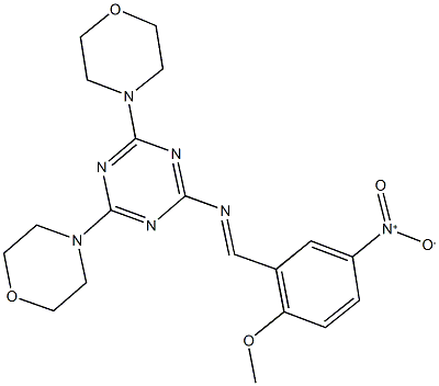 2-({5-nitro-2-methoxybenzylidene}amino)-4,6-di(4-morpholinyl)-1,3,5-triazine Structure