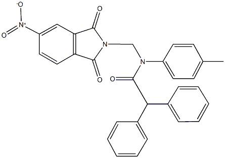 N-({5-nitro-1,3-dioxo-1,3-dihydro-2H-isoindol-2-yl}methyl)-N-(4-methylphenyl)-2,2-diphenylacetamide Structure