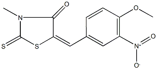 5-{3-nitro-4-methoxybenzylidene}-3-methyl-2-thioxo-1,3-thiazolidin-4-one 구조식 이미지