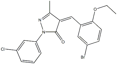 4-(5-bromo-2-ethoxybenzylidene)-2-(3-chlorophenyl)-5-methyl-2,4-dihydro-3H-pyrazol-3-one Structure