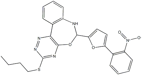 3-(butylsulfanyl)-6-(5-{2-nitrophenyl}-2-furyl)-6,7-dihydro[1,2,4]triazino[5,6-d][3,1]benzoxazepine 구조식 이미지