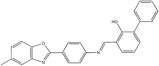 3-({[4-(5-methyl-1,3-benzoxazol-2-yl)phenyl]imino}methyl)[1,1'-biphenyl]-2-ol Structure