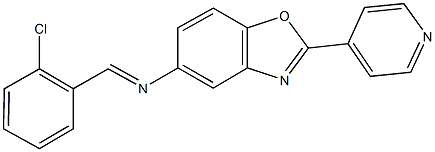 N-(2-chlorobenzylidene)-N-[2-(4-pyridinyl)-1,3-benzoxazol-5-yl]amine 구조식 이미지