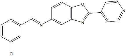 N-(3-chlorobenzylidene)-N-[2-(4-pyridinyl)-1,3-benzoxazol-5-yl]amine Structure