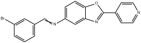 N-(3-bromobenzylidene)-N-[2-(4-pyridinyl)-1,3-benzoxazol-5-yl]amine Structure