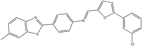 N-{[5-(3-chlorophenyl)-2-furyl]methylene}-N-[4-(6-methyl-1,3-benzothiazol-2-yl)phenyl]amine 구조식 이미지