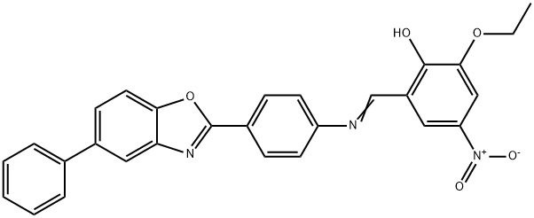 2-ethoxy-4-nitro-6-({[4-(5-phenyl-1,3-benzoxazol-2-yl)phenyl]imino}methyl)phenol Structure