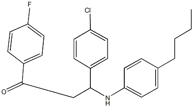 3-(4-butylanilino)-3-(4-chlorophenyl)-1-(4-fluorophenyl)-1-propanone Structure