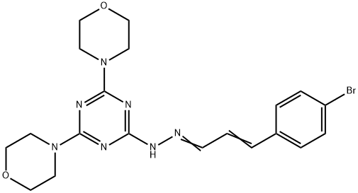 3-(4-bromophenyl)acrylaldehyde [4,6-di(4-morpholinyl)-1,3,5-triazin-2-yl]hydrazone 구조식 이미지