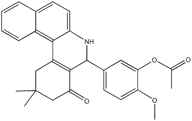 5-(2,2-dimethyl-4-oxo-1,2,3,4,5,6-hexahydrobenzo[a]phenanthridin-5-yl)-2-methoxyphenyl acetate 구조식 이미지