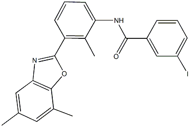 N-[3-(5,7-dimethyl-1,3-benzoxazol-2-yl)-2-methylphenyl]-3-iodobenzamide Structure