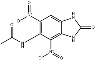 N-{4,6-bisnitro-2-oxo-2,3-dihydro-1H-benzimidazol-5-yl}acetamide 구조식 이미지