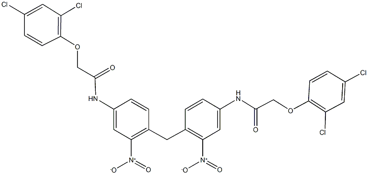 2-(2,4-dichlorophenoxy)-N-{4-{4-{[(2,4-dichlorophenoxy)acetyl]amino}-2-nitrobenzyl}-3-nitrophenyl}acetamide 구조식 이미지