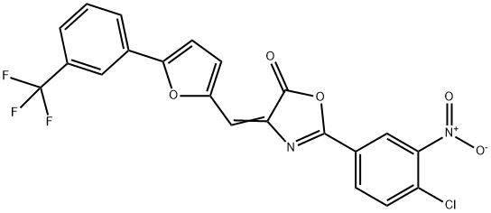 2-{4-chloro-3-nitrophenyl}-4-({5-[3-(trifluoromethyl)phenyl]-2-furyl}methylene)-1,3-oxazol-5(4H)-one Structure