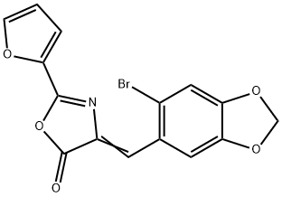 4-[(6-bromo-1,3-benzodioxol-5-yl)methylene]-2-(2-furyl)-1,3-oxazol-5(4H)-one 구조식 이미지