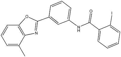 2-iodo-N-[3-(4-methyl-1,3-benzoxazol-2-yl)phenyl]benzamide 구조식 이미지