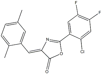 2-(2-chloro-4,5-difluorophenyl)-4-(2,5-dimethylbenzylidene)-1,3-oxazol-5(4H)-one Structure