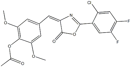 4-[(2-(2-chloro-4,5-difluorophenyl)-5-oxo-1,3-oxazol-4(5H)-ylidene)methyl]-2,6-dimethoxyphenyl acetate Structure