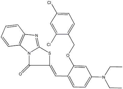 2-[2-[(2,4-dichlorobenzyl)oxy]-4-(diethylamino)benzylidene][1,3]thiazolo[3,2-a]benzimidazol-3(2H)-one Structure