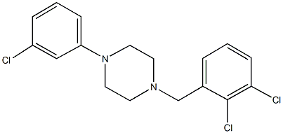 1-(3-chlorophenyl)-4-(2,3-dichlorobenzyl)piperazine Structure