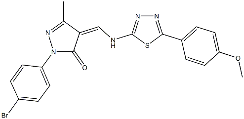 2-(4-bromophenyl)-4-({[5-(4-methoxyphenyl)-1,3,4-thiadiazol-2-yl]amino}methylene)-5-methyl-2,4-dihydro-3H-pyrazol-3-one 구조식 이미지