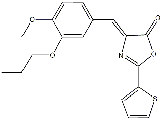 4-(4-methoxy-3-propoxybenzylidene)-2-(2-thienyl)-1,3-oxazol-5(4H)-one 구조식 이미지