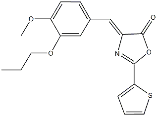 4-(4-methoxy-3-propoxybenzylidene)-2-(2-thienyl)-1,3-oxazol-5(4H)-one Structure