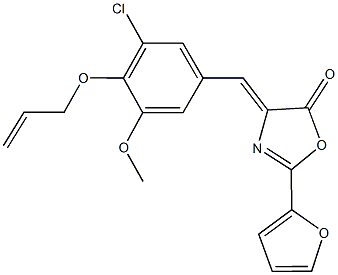 4-[4-(allyloxy)-3-chloro-5-methoxybenzylidene]-2-(2-furyl)-1,3-oxazol-5(4H)-one 구조식 이미지