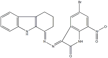 5-bromo-7-nitro-1H-indole-2,3-dione 3-(2,3,4,9-tetrahydro-1H-carbazol-1-ylidenehydrazone) Structure