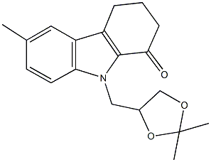 9-[(2,2-dimethyl-1,3-dioxolan-4-yl)methyl]-6-methyl-2,3,4,9-tetrahydro-1H-carbazol-1-one Structure