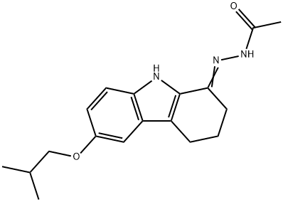 N'-(6-isobutoxy-2,3,4,9-tetrahydro-1H-carbazol-1-ylidene)acetohydrazide 구조식 이미지