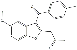 1-[5-methoxy-3-(4-methylbenzoyl)-1-benzofuran-2-yl]acetone 구조식 이미지