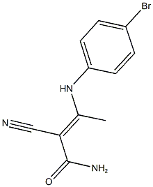 3-(4-bromoanilino)-2-cyano-2-butenamide Structure