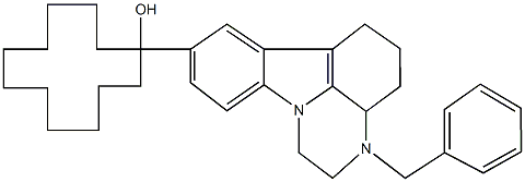 1-(3-benzyl-2,3,3a,4,5,6-hexahydro-1H-pyrazino[3,2,1-jk]carbazol-8-yl)cyclododecanol Structure